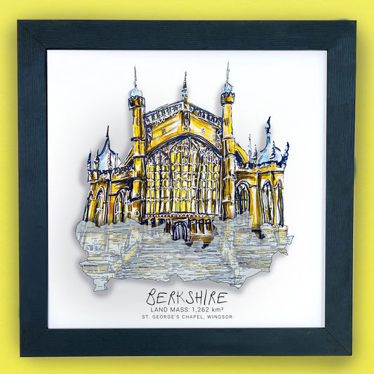 Berkshire St Georges Chapel Map Print