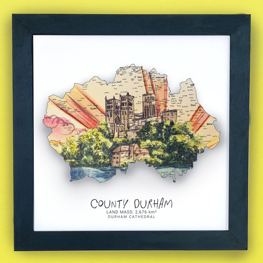 County Durham Map Print