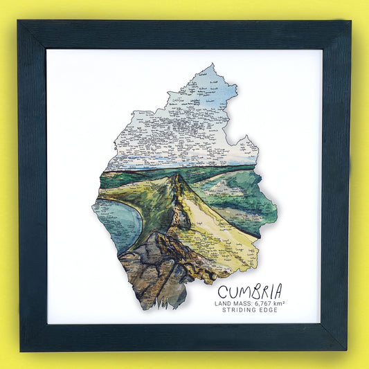 Cumbria Striding Edge Map Print