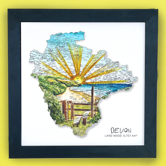 Devon Coast Map Print