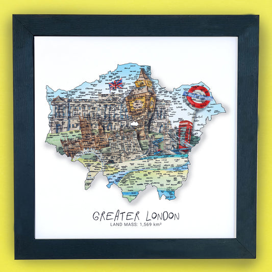 Greater London Region Map Print