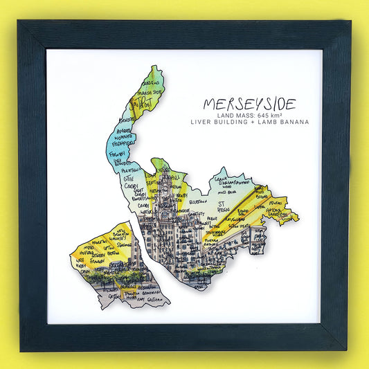 Merseyside Liver Building Map Print