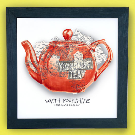 North Yorkshire Tea Map Print