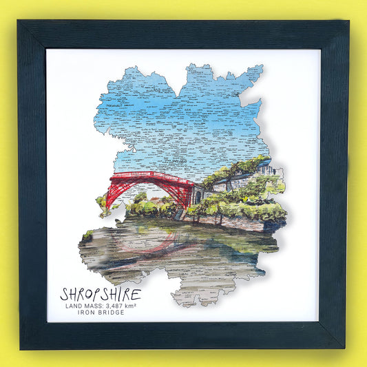 Shropshire Iron Bridge Map Print