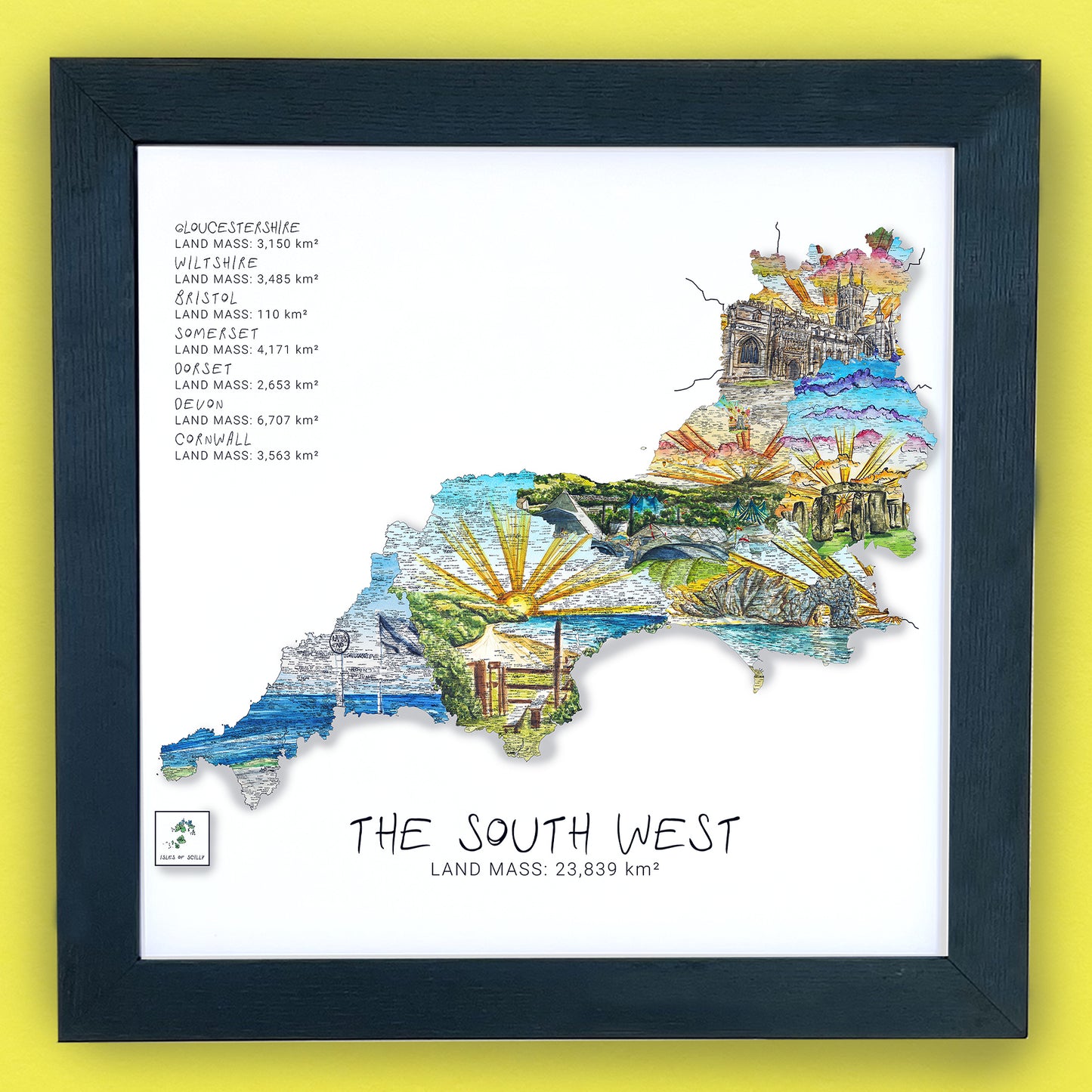 South West Region Map Print