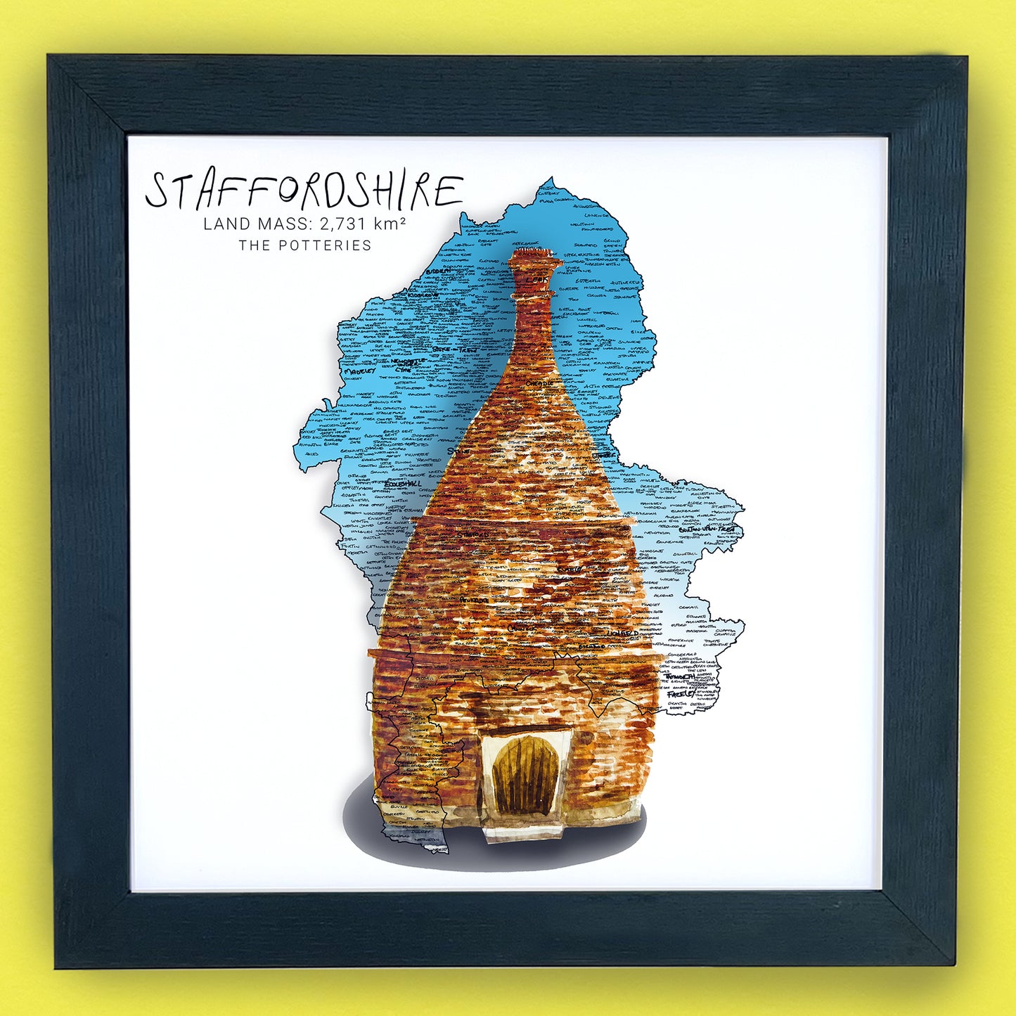 Staffordshire Potteries Map Print