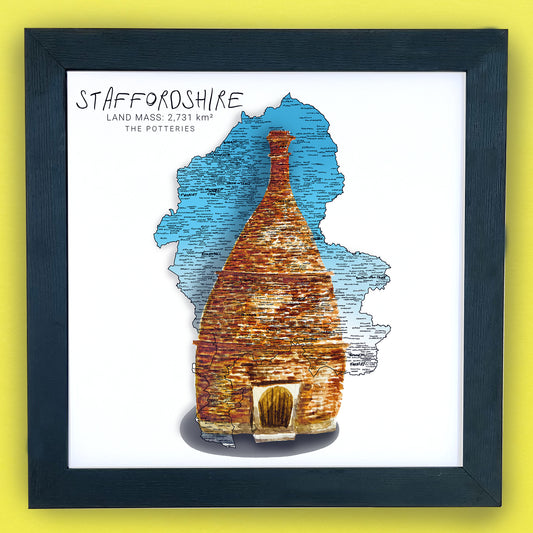 Staffordshire Potteries Map Print