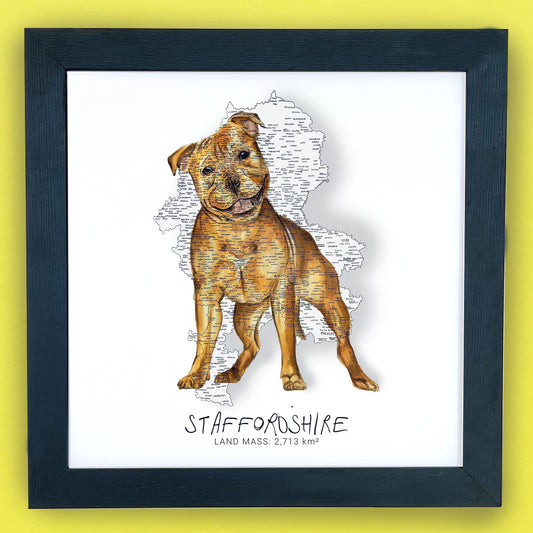 Staffordshire Terrier Map Print