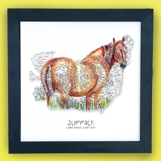 Suffolk Horse Map Print