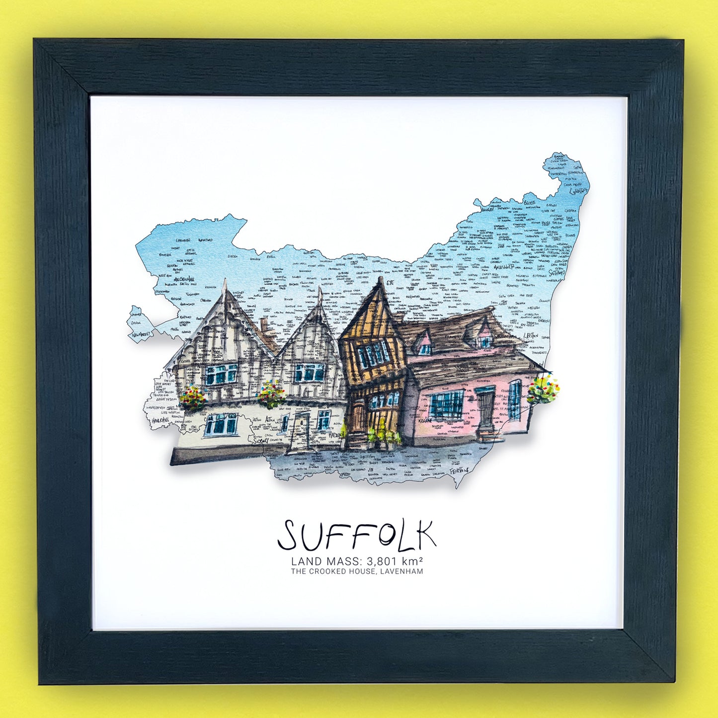 Suffolk House Map Print
