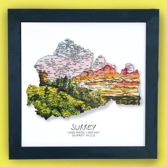 Surrey Hills Map Print