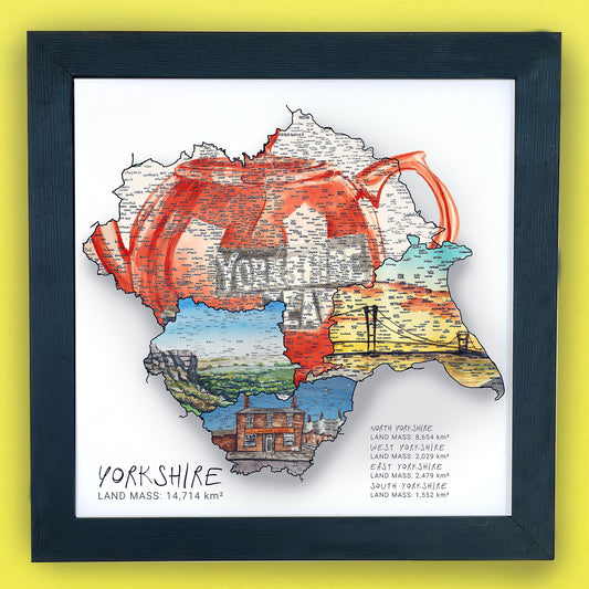 Yorkshire Region Map Print