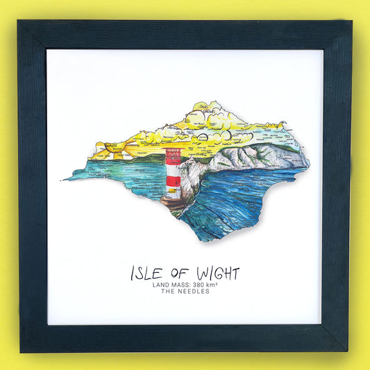 Isle of Wight The Needles Map Print