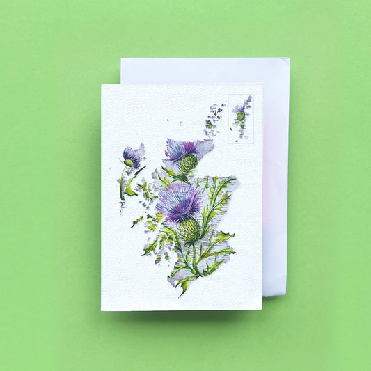 Scottish Thistle Map Card