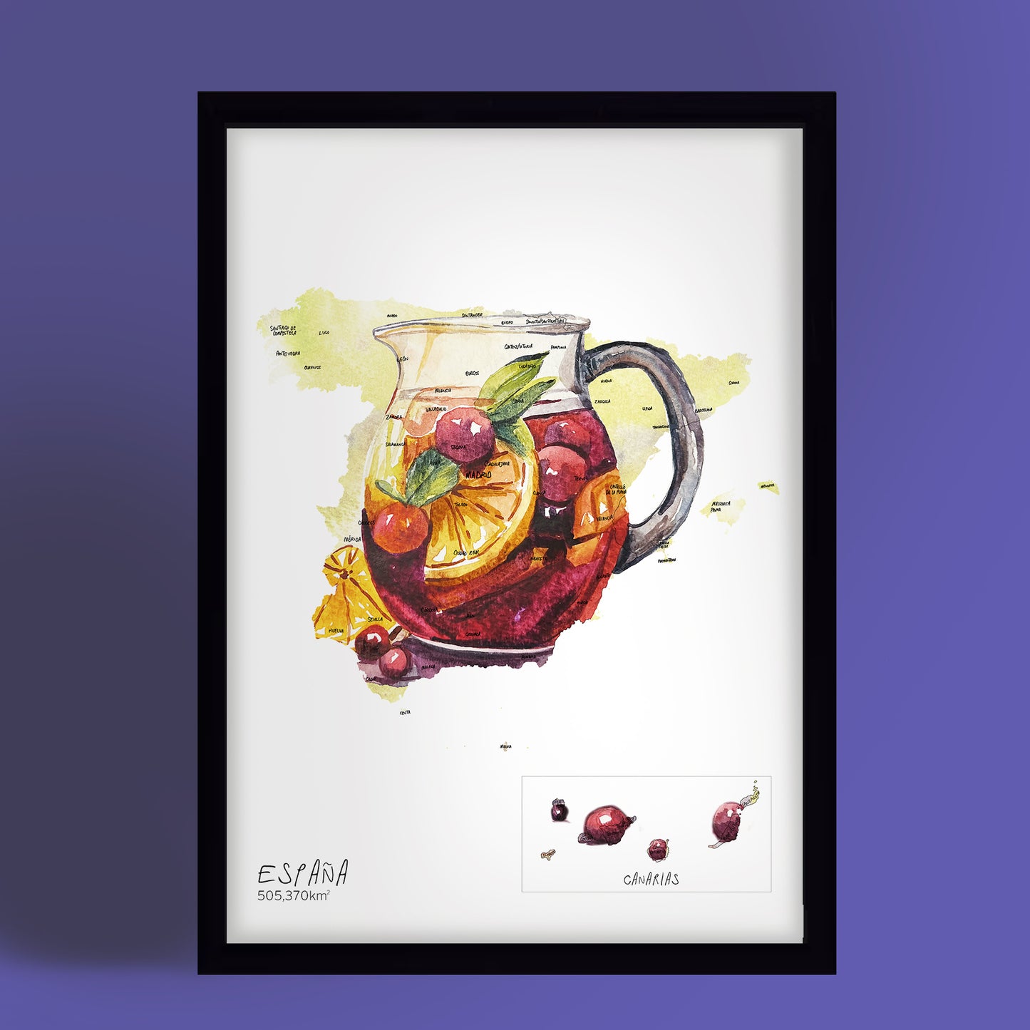 Spanish Sangria Map Print