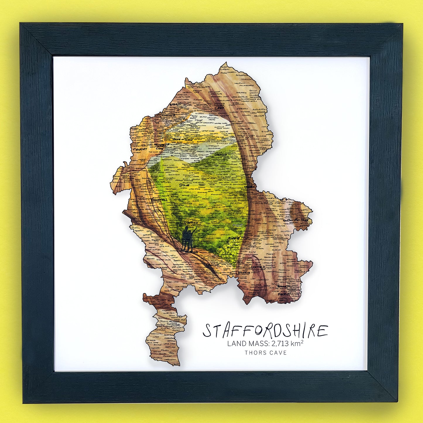 Staffordshire Thors Cave Map Print