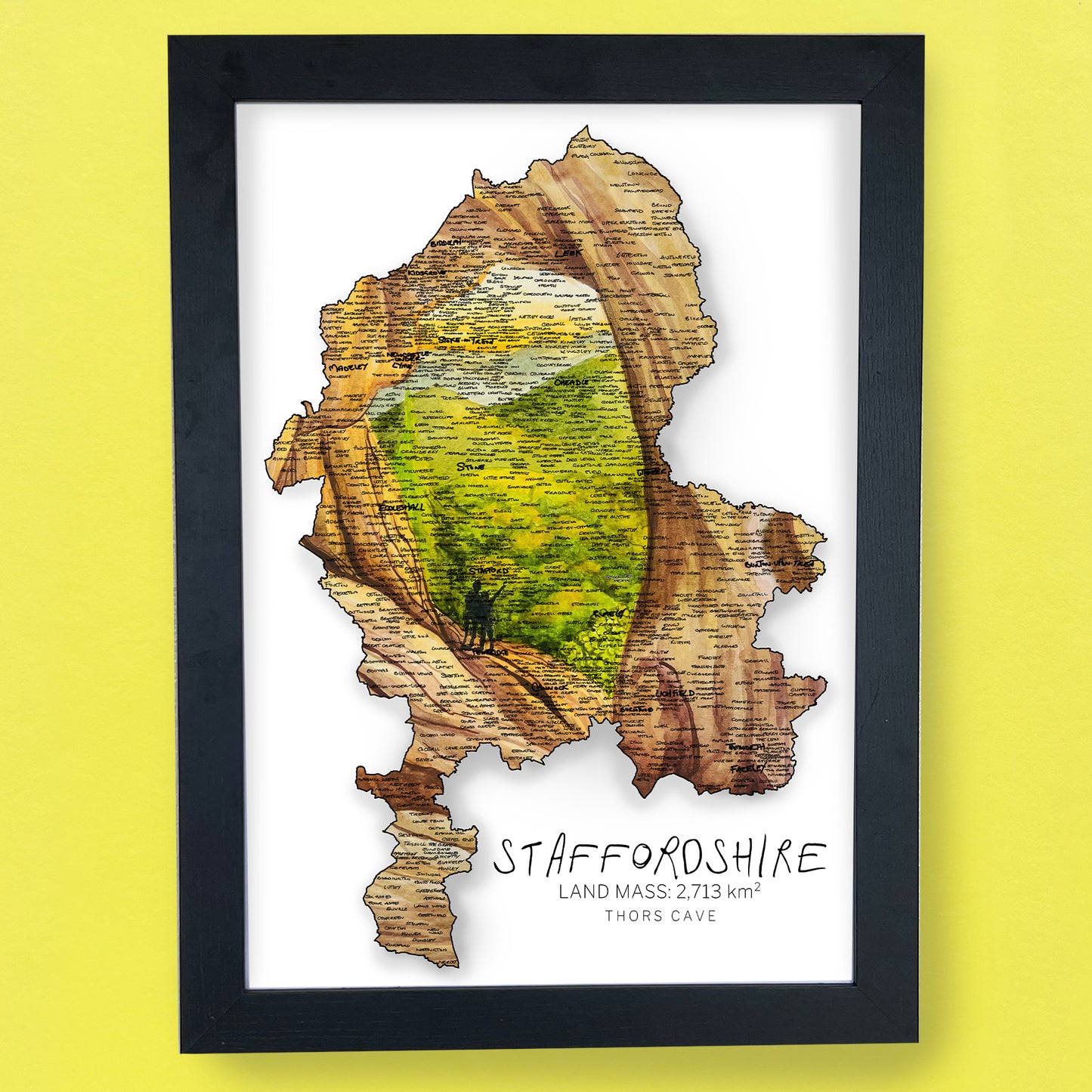 Staffordshire Thors Cave Map Print