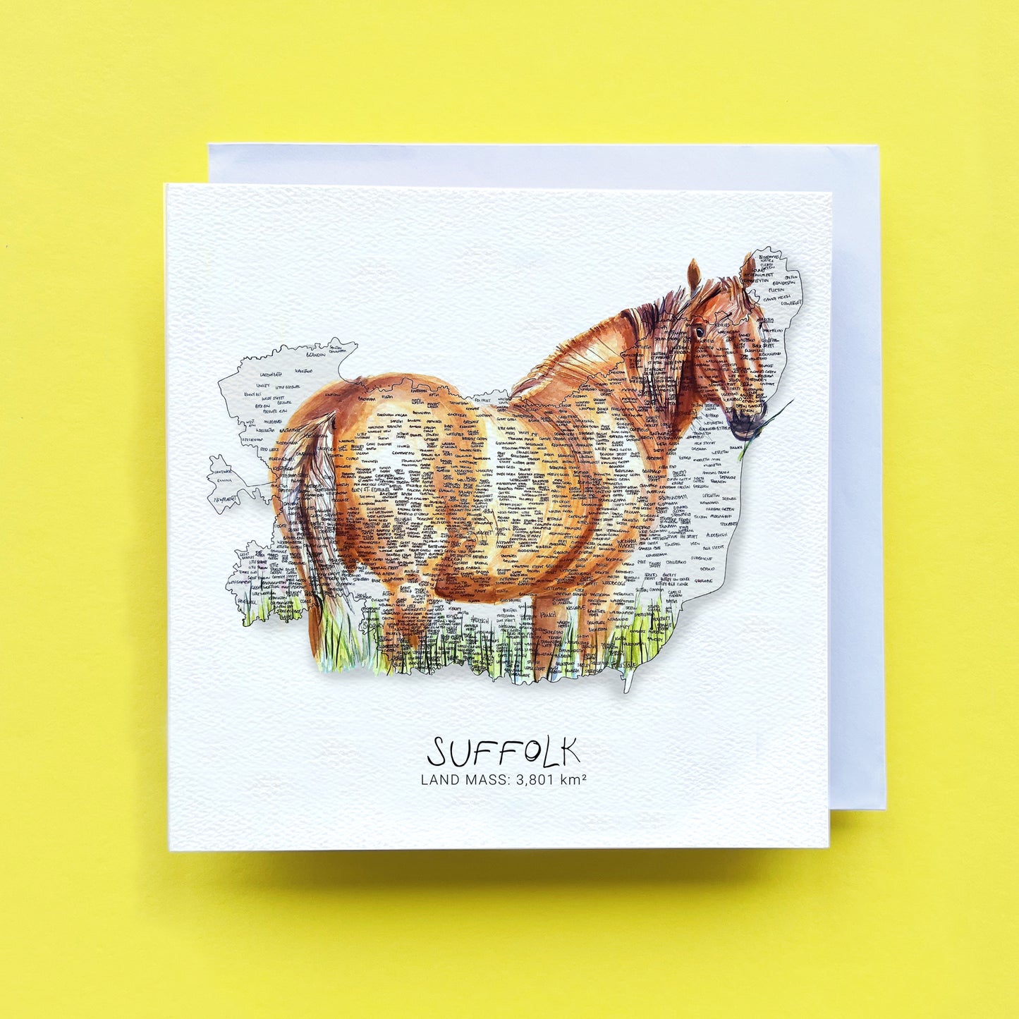 Suffolk Horse Map Card