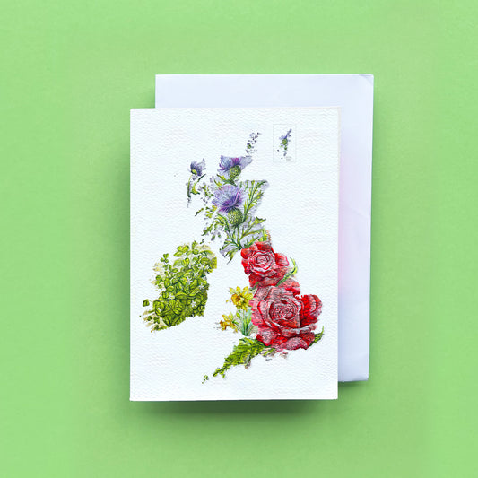 UK Florals Map Card