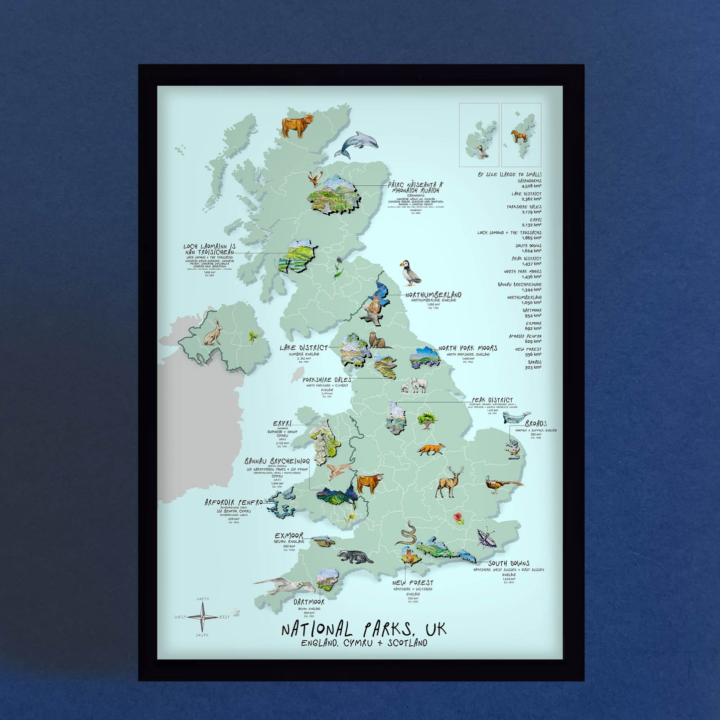 National Parks in the UK Map Print