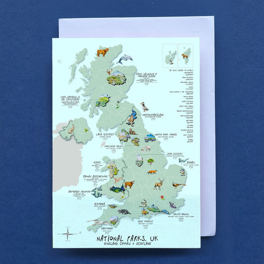 UK National Parks Map Card