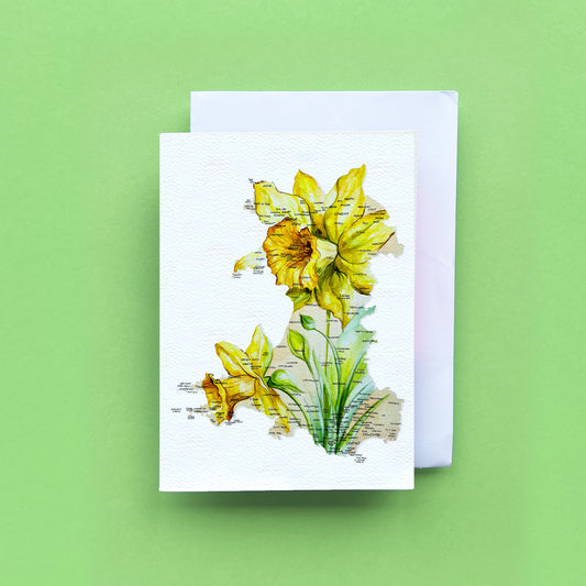 Welsh Daffodil Map Card